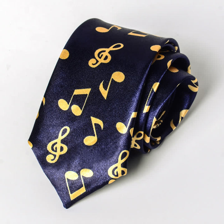 Corbata con notas musicales de piano y personalidad para hombre