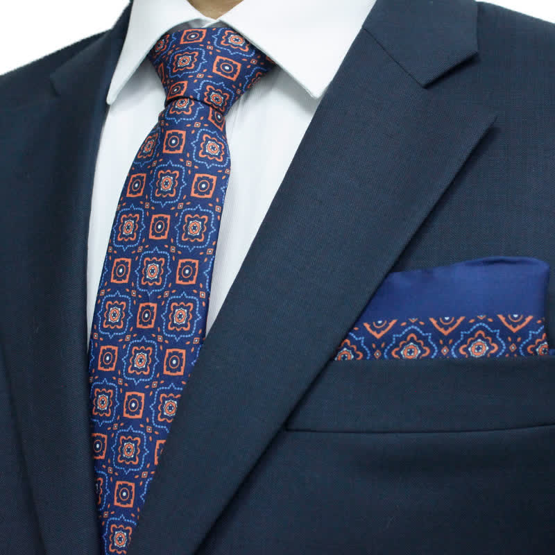 Conjunto de 2 corbatas para hombre con estampados de medallones atemporales
