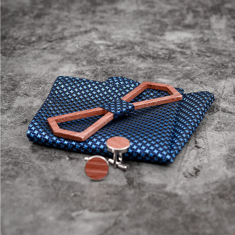 Juego de 3 pajaritas de madera con diseño tallado hueco para hombre.