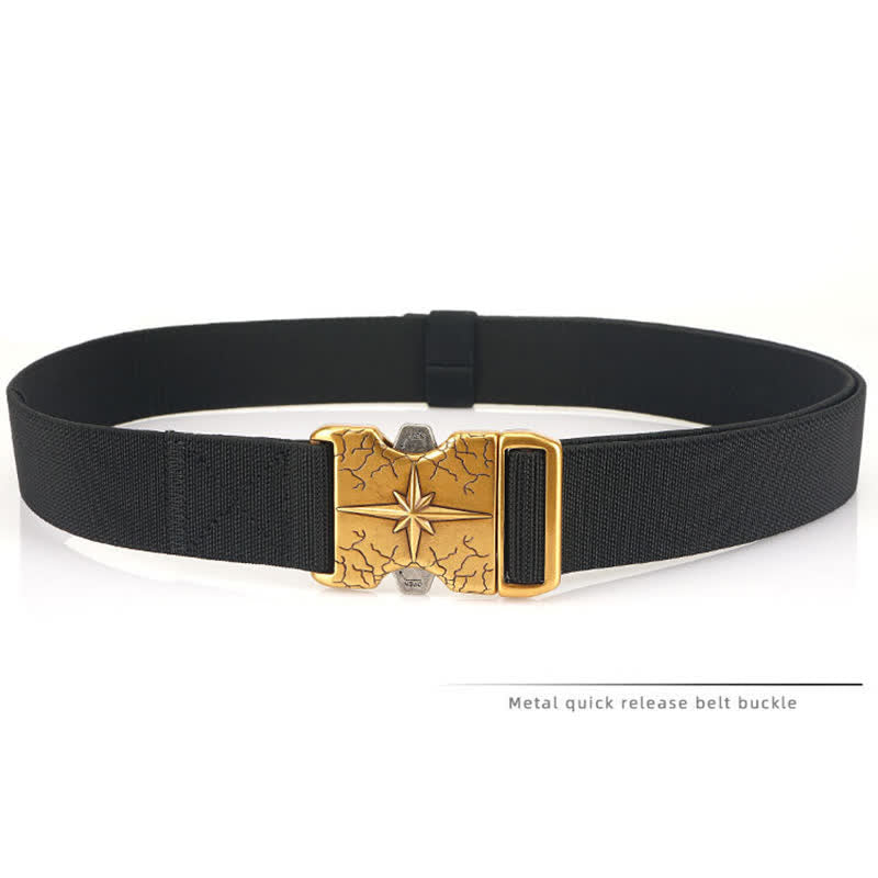 Cinturón elástico de lona táctico de liberación rápida para hombre