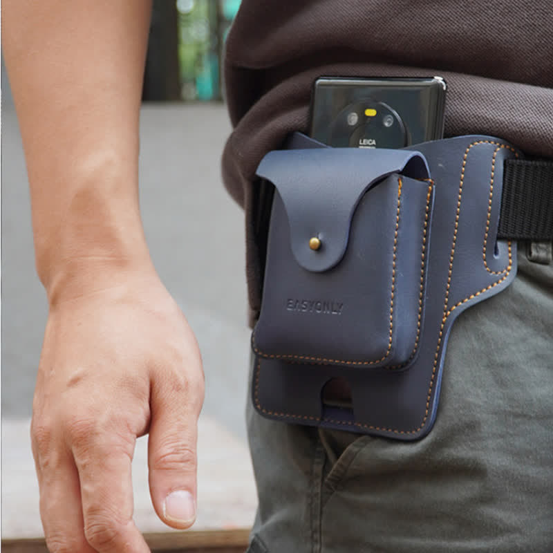 Riñonera de cuero para guardar el teléfono móvil
