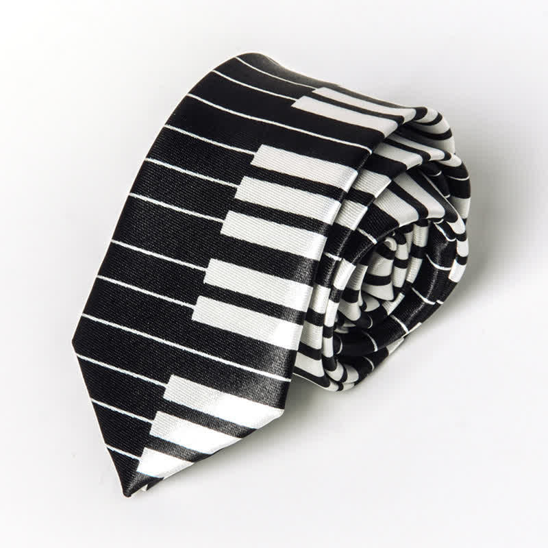 Corbata con notas musicales de piano y personalidad para hombre
