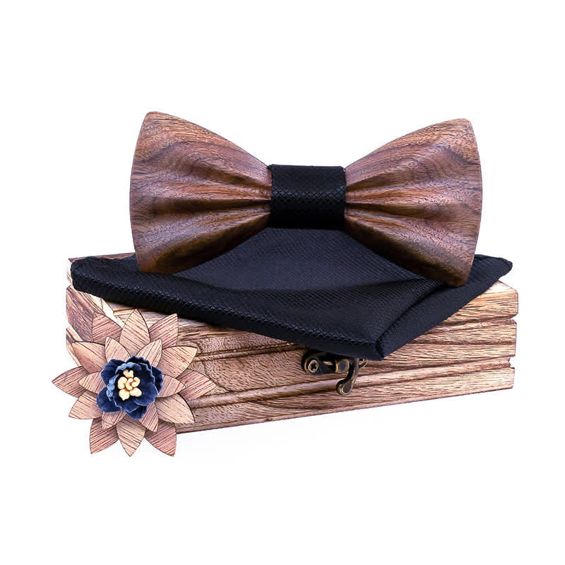 Juego de 3 pajaritas de madera con pliegues tallados a mano para hombre