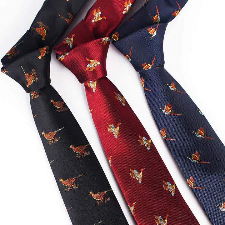 Corbata bordada con pájaro volador para hombre
