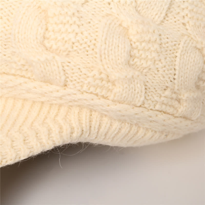 Gorro holgado con visera y forro mullido para mujer