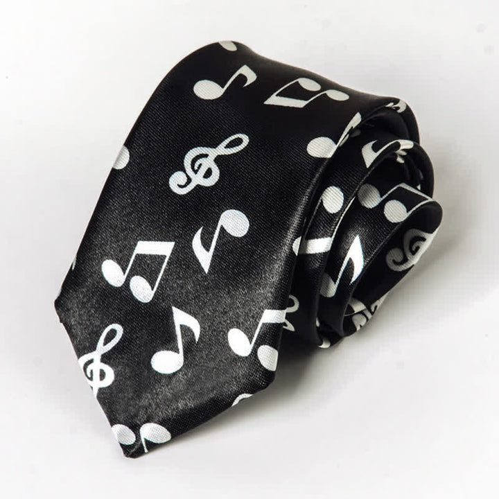 Corbata con notas musicales de piano y personalidad para hombre