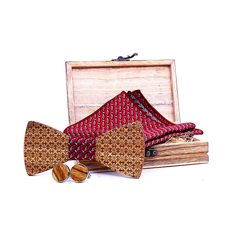 Juego de 3 pajaritas de madera con copos de nieve navideños para hombre