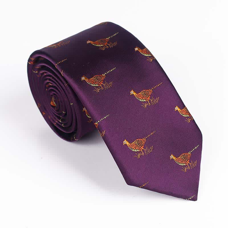 Corbata bordada con pájaro volador para hombre