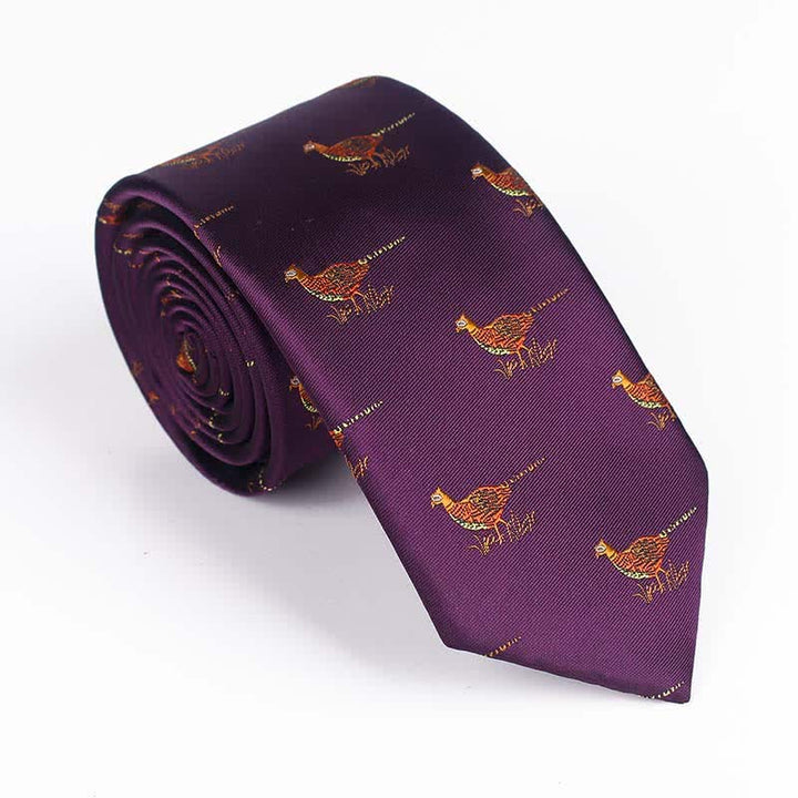 Corbata bordada con pájaro volador para hombre