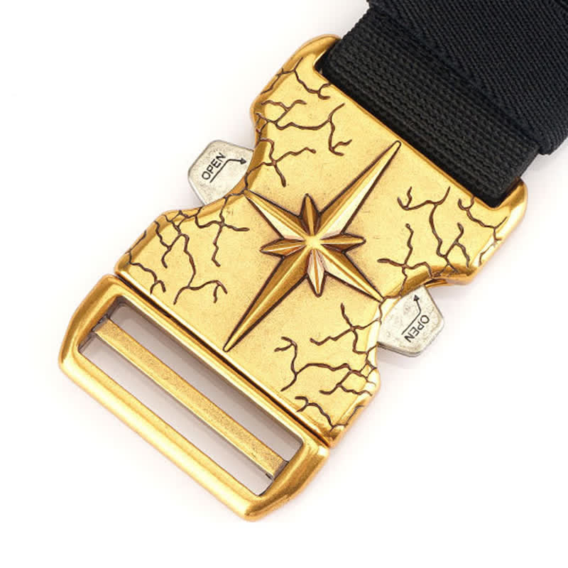 Cinturón elástico de lona táctico de liberación rápida para hombre