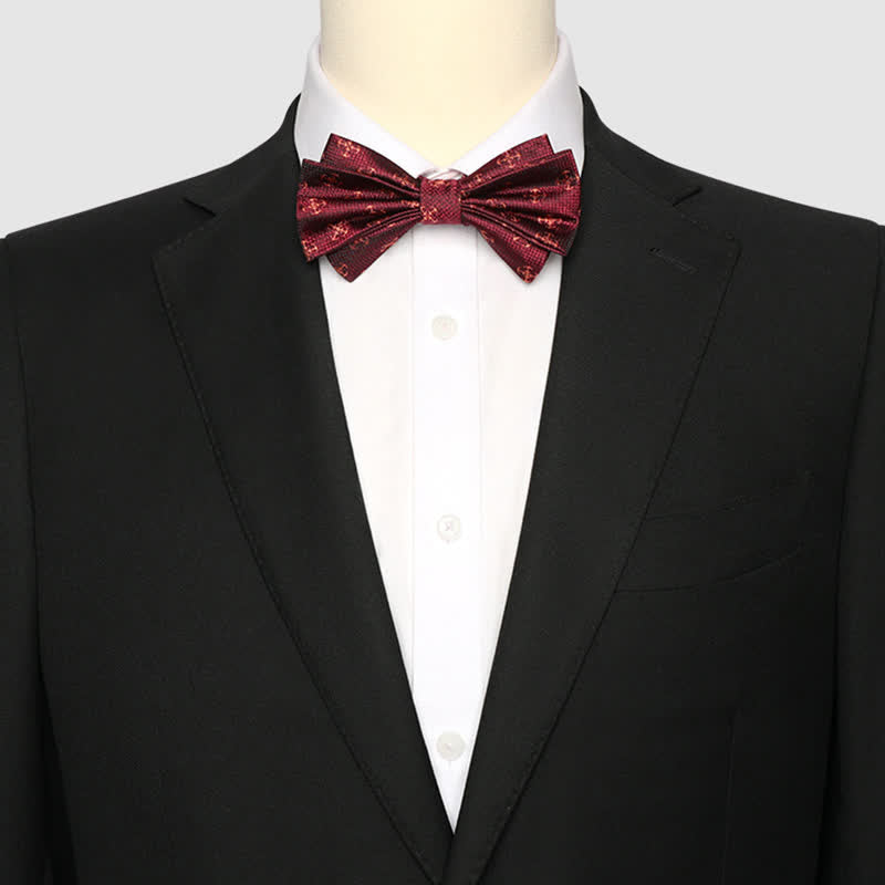 Pajarita informal con timón Voyager burdeos para hombre