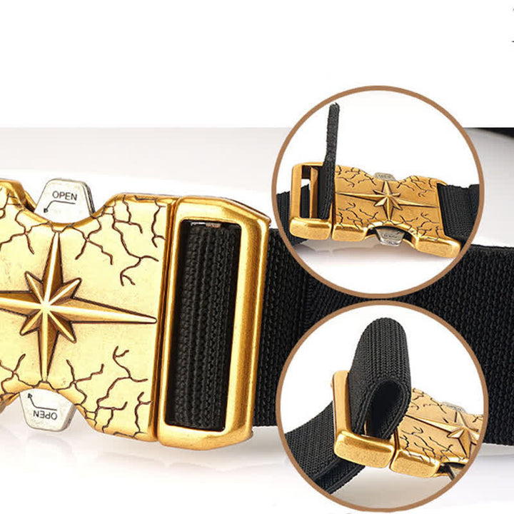 Cinturón elástico de lona táctico de liberación rápida para hombre