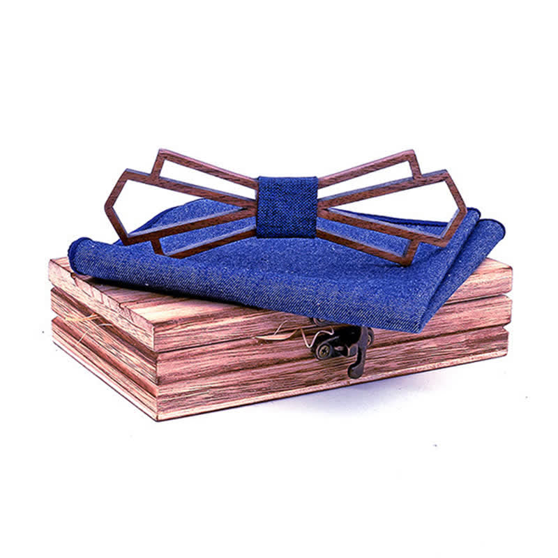 Juego de 2 pajaritas de madera huecas novedosas para hombres