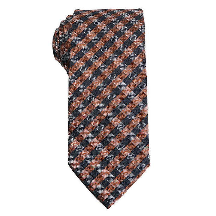 Corbata con estampado floral de cachemira de la serie naranja y dorada para hombre