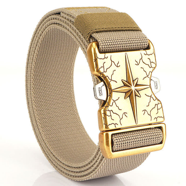 Cinturón elástico de lona táctico de liberación rápida para hombre