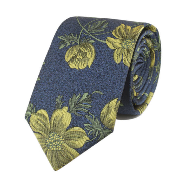 Corbata con tallo y flores novedosas para hombre