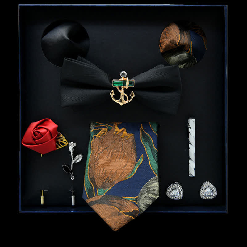 Caja de regalo con 8 pijamas informales con diseño floral de Perú y negro