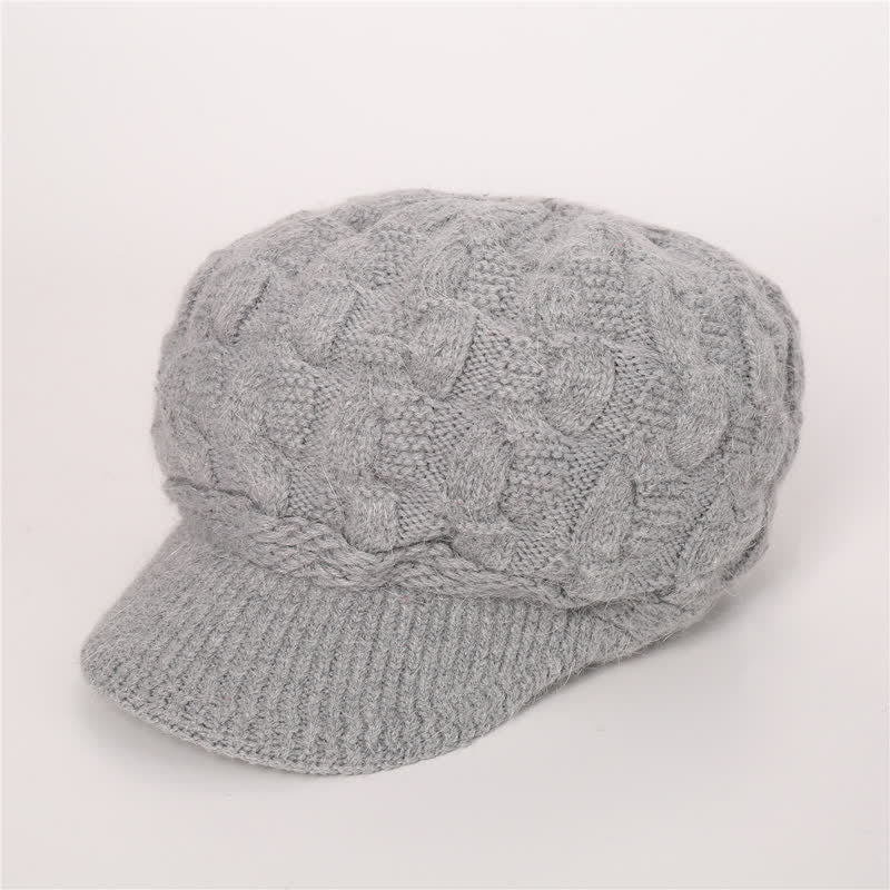 Gorro holgado con visera y forro mullido para mujer