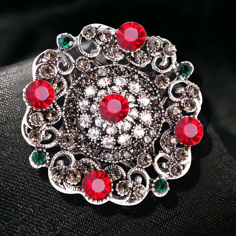 Broche de flor hueca estilo barroco para mujer