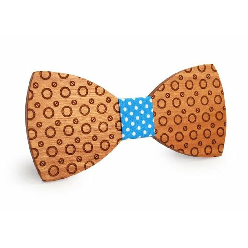 Pajarita de madera con lunares para hombre