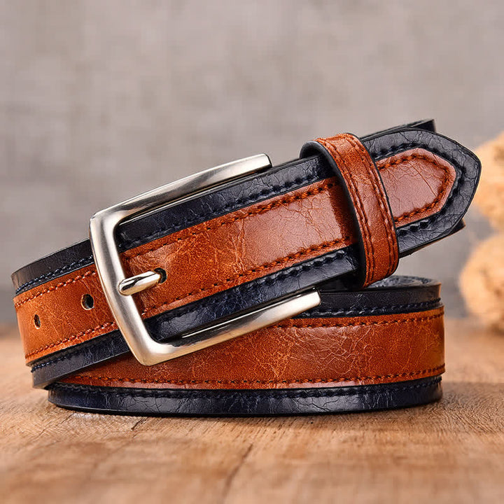 Cinturón de cuero decorativo con diseño floral retro para hombre
