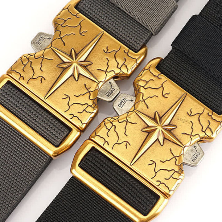 Cinturón elástico de lona táctico de liberación rápida para hombre