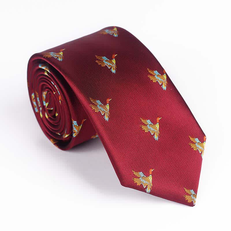 Corbata bordada con pájaro volador para hombre