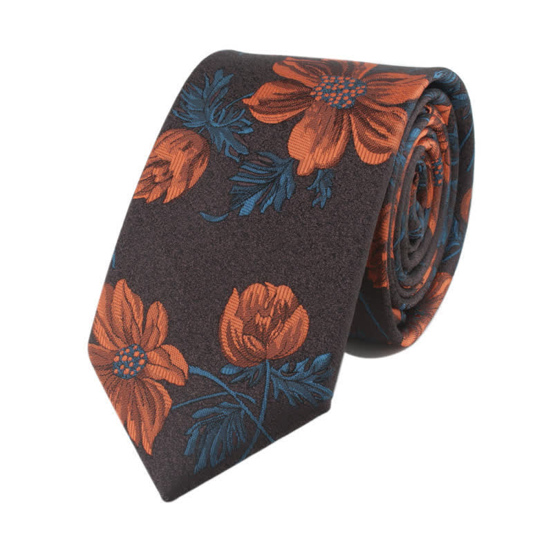 Corbata con tallo y flores novedosas para hombre