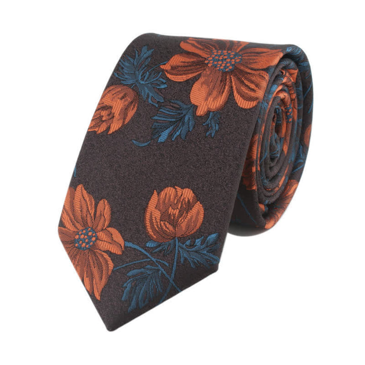 Corbata con tallo y flores novedosas para hombre