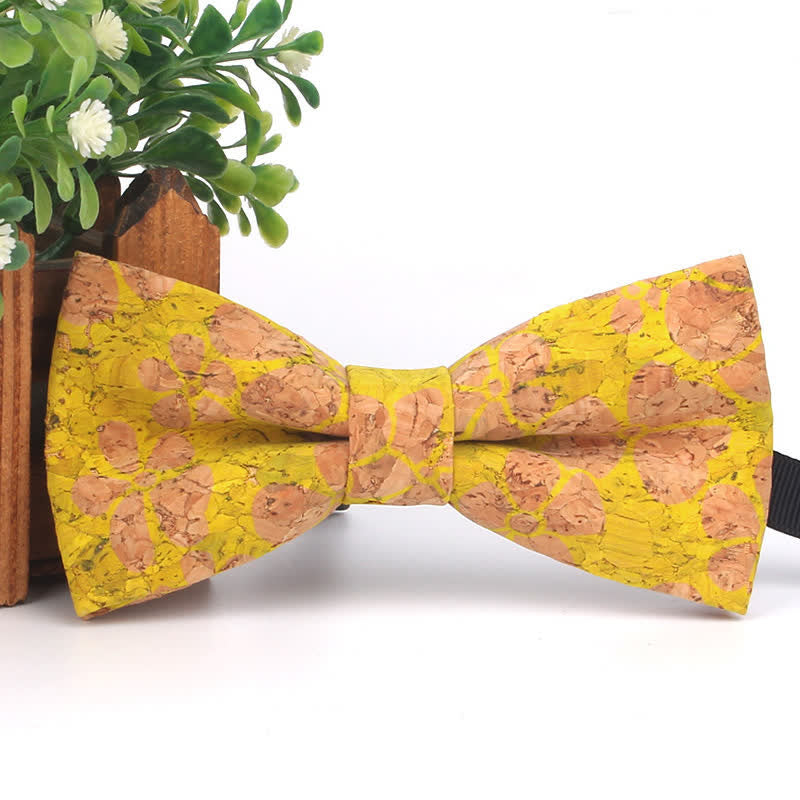 Pajarita multicolor con estampado geométrico de vetas de madera para hombre