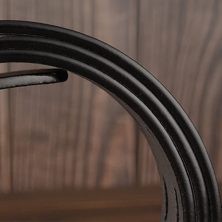 Cinturón de cuero para pantalón informal de doble punta para hombre