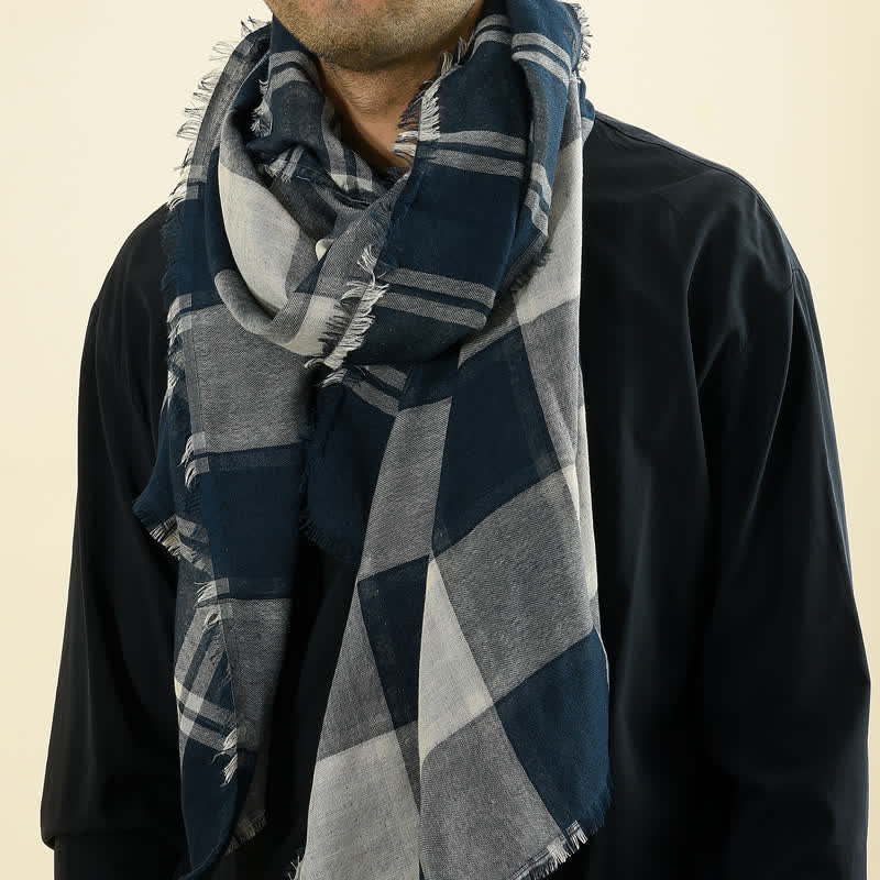 Bufanda informal de cuadros estilo británico para hombre