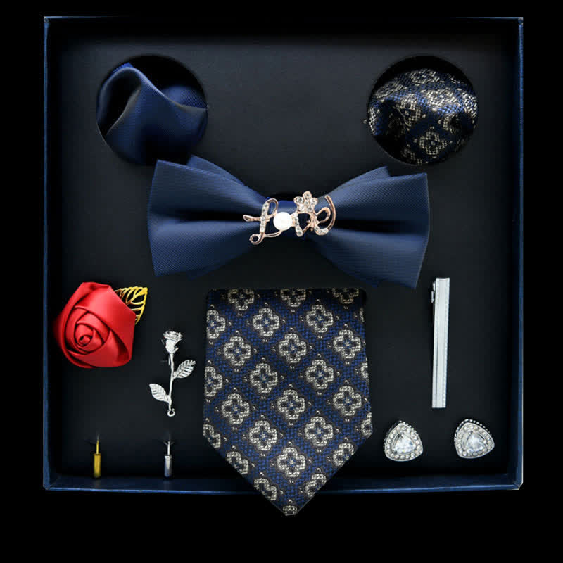 Caja de regalo con 8 pijamas informales con diseño floral azul y blanco