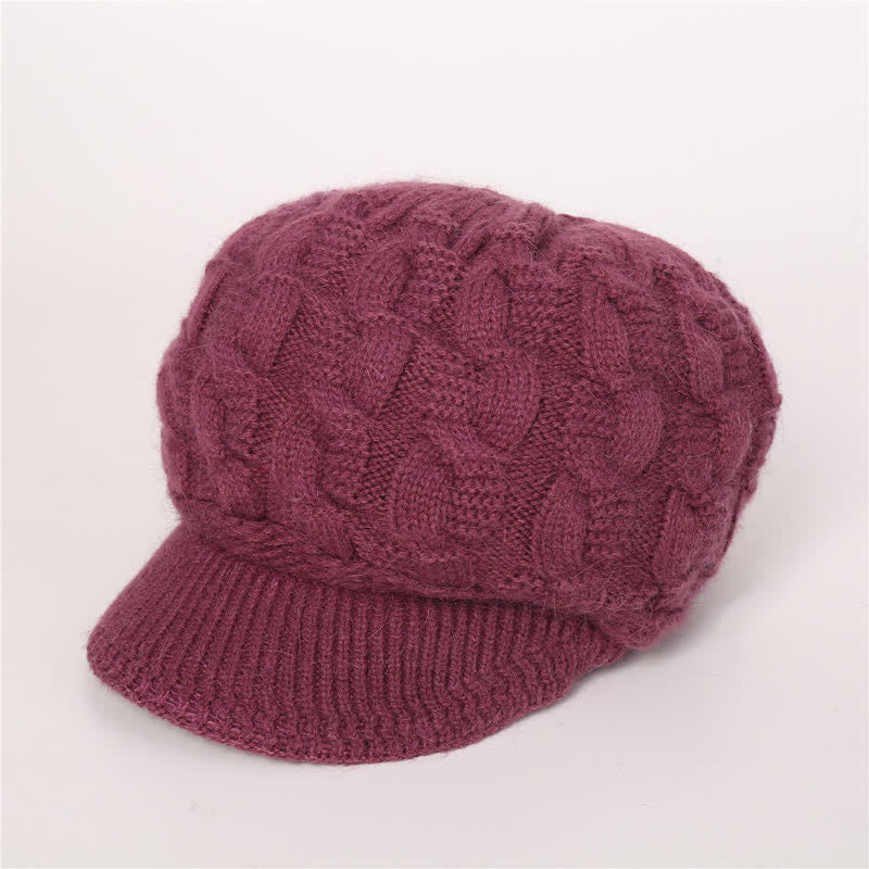 Gorro holgado con visera y forro mullido para mujer