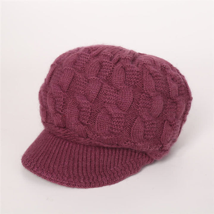 Gorro holgado con visera y forro mullido para mujer