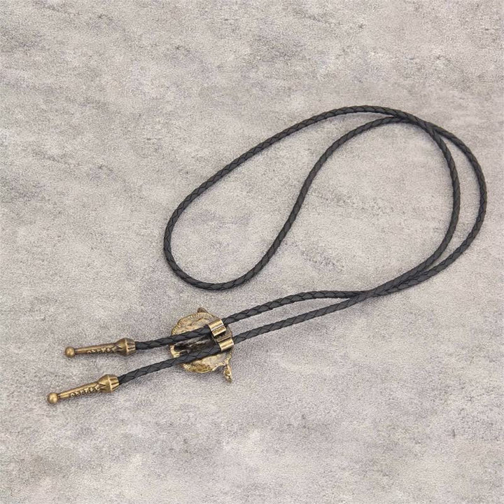 Corbata de bolo con cabeza de toro de rodeo del lejano oeste