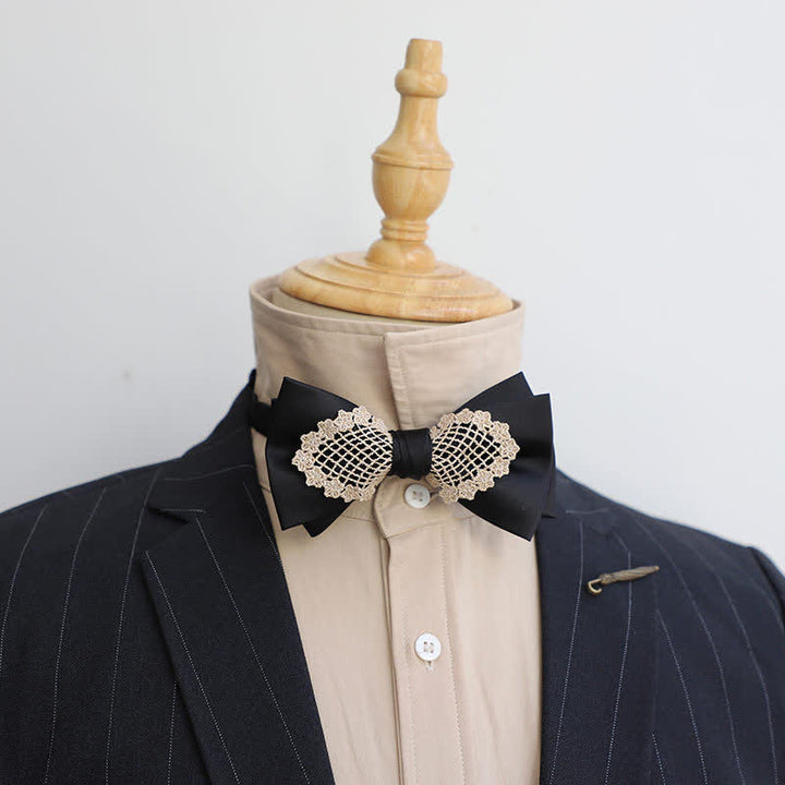 Pajarita elegante con encaje floral para hombre