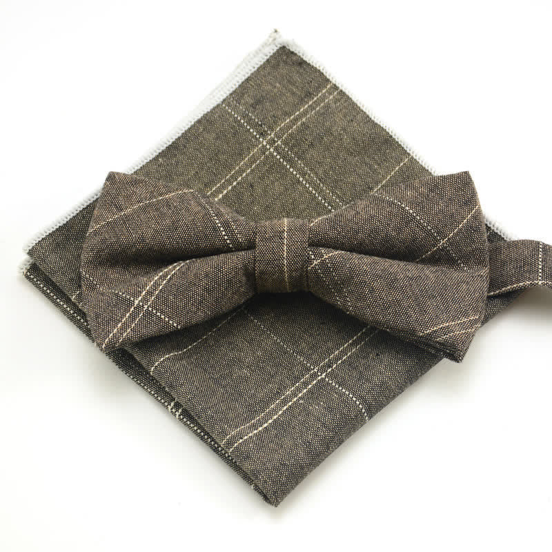 Conjunto de 2 pajaritas clásicas a cuadros para hombre