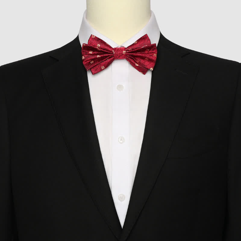 Pajarita roja con pequeñas flores perfumadas para hombre