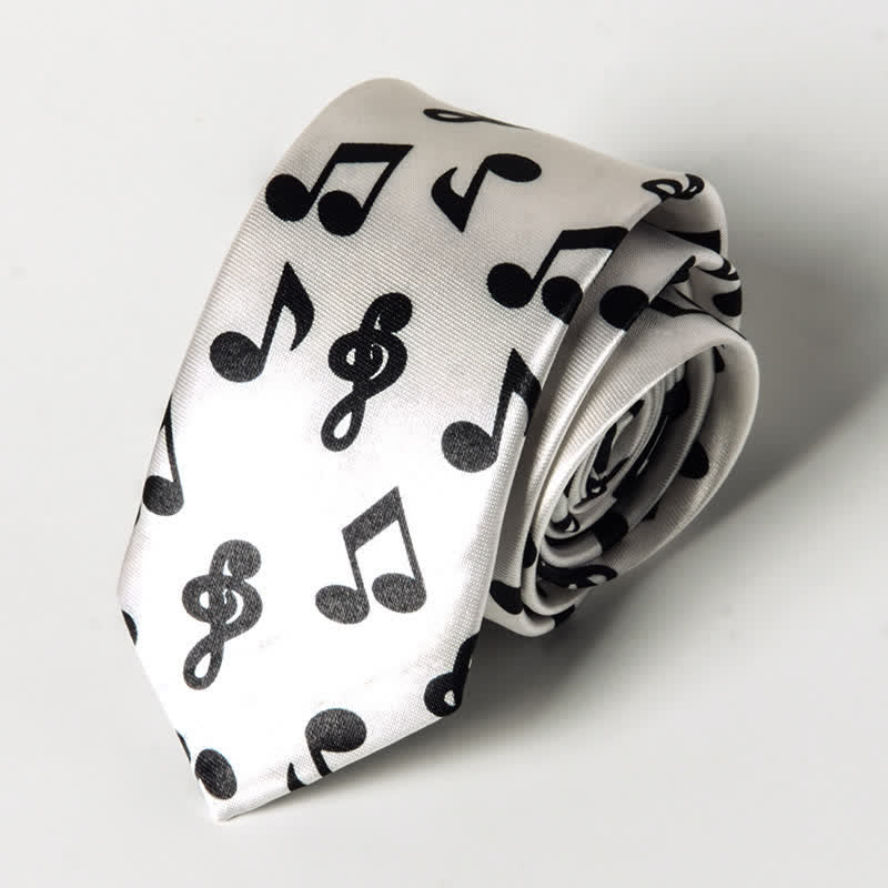 Corbata con notas musicales de piano y personalidad para hombre
