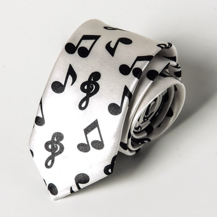 Corbata con notas musicales de piano y personalidad para hombre