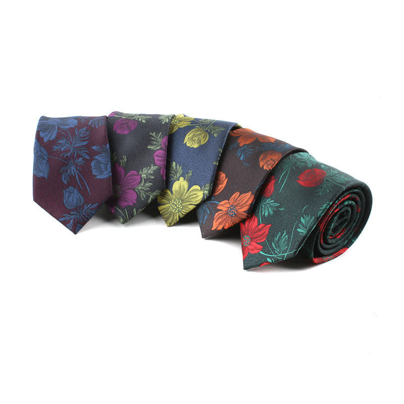 Corbata con tallo y flores novedosas para hombre