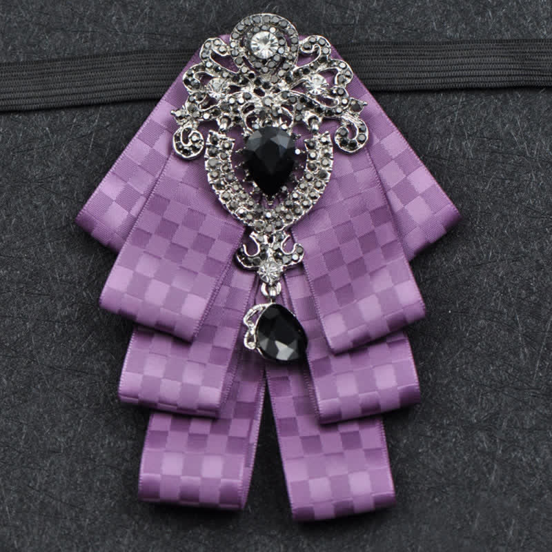 Conjunto de 3 pajaritas con diamantes de imitación negros a cuadros