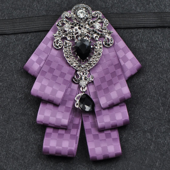 Conjunto de 3 pajaritas con diamantes de imitación negros a cuadros