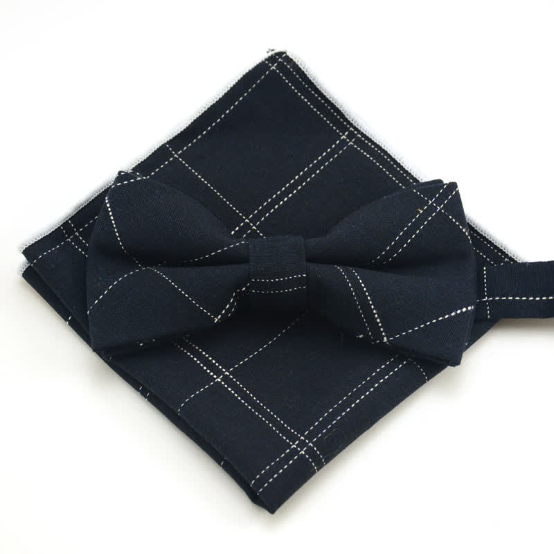 Conjunto de 2 pajaritas clásicas a cuadros para hombre