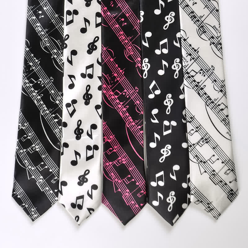 Corbata con notas musicales de piano y personalidad para hombre