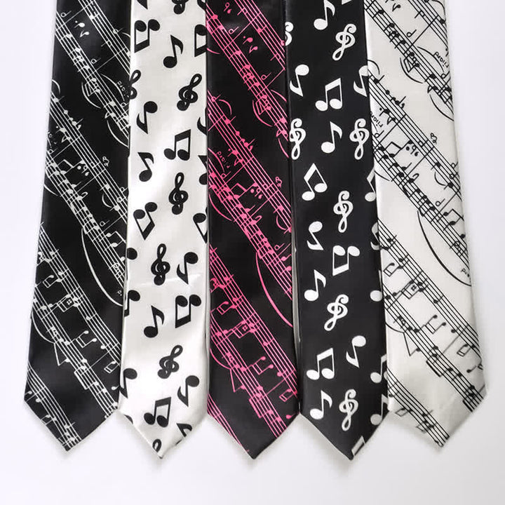 Corbata con notas musicales de piano y personalidad para hombre