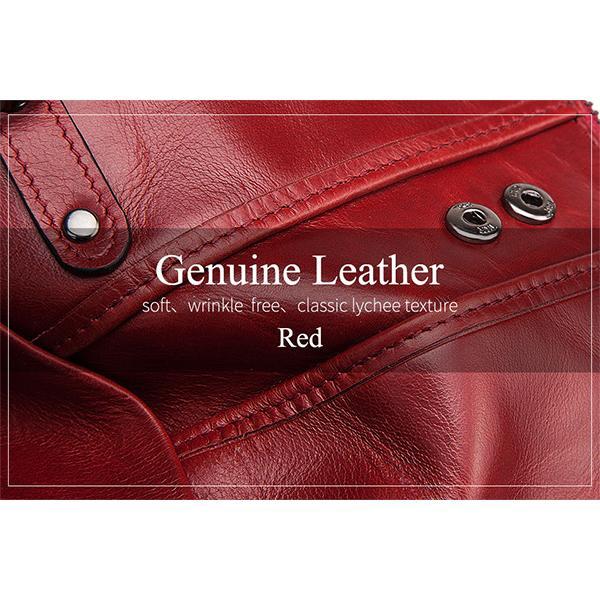 Cartera retro antirrobo de cuero genuino con cadena