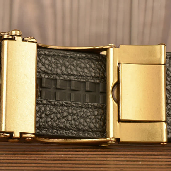 Cinturón de piel con estampado de cocodrilo y elefante punk para hombre