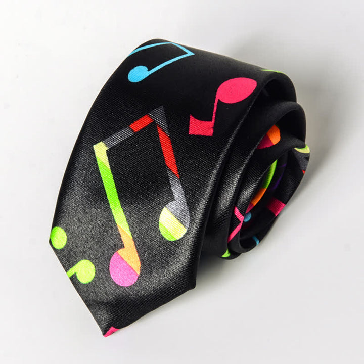 Corbata con notas musicales de piano y personalidad para hombre